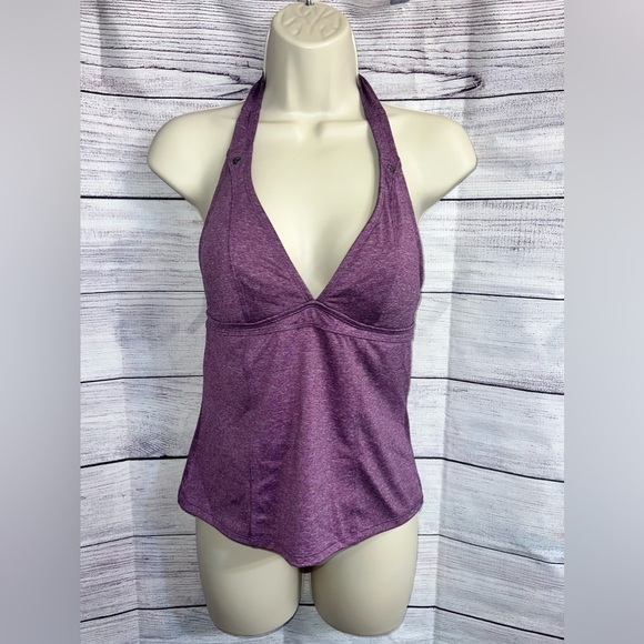Athleta Heather Purple Bettona Halter Tankini Top Size Small - Picture 2 of 6